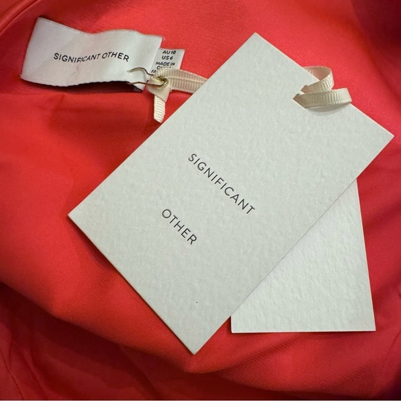 NWT SIGNIFICANT OTHER Anne Cape Cut Outs Satin Mini Dress Fuchsia 6 - Picture 8 of 15